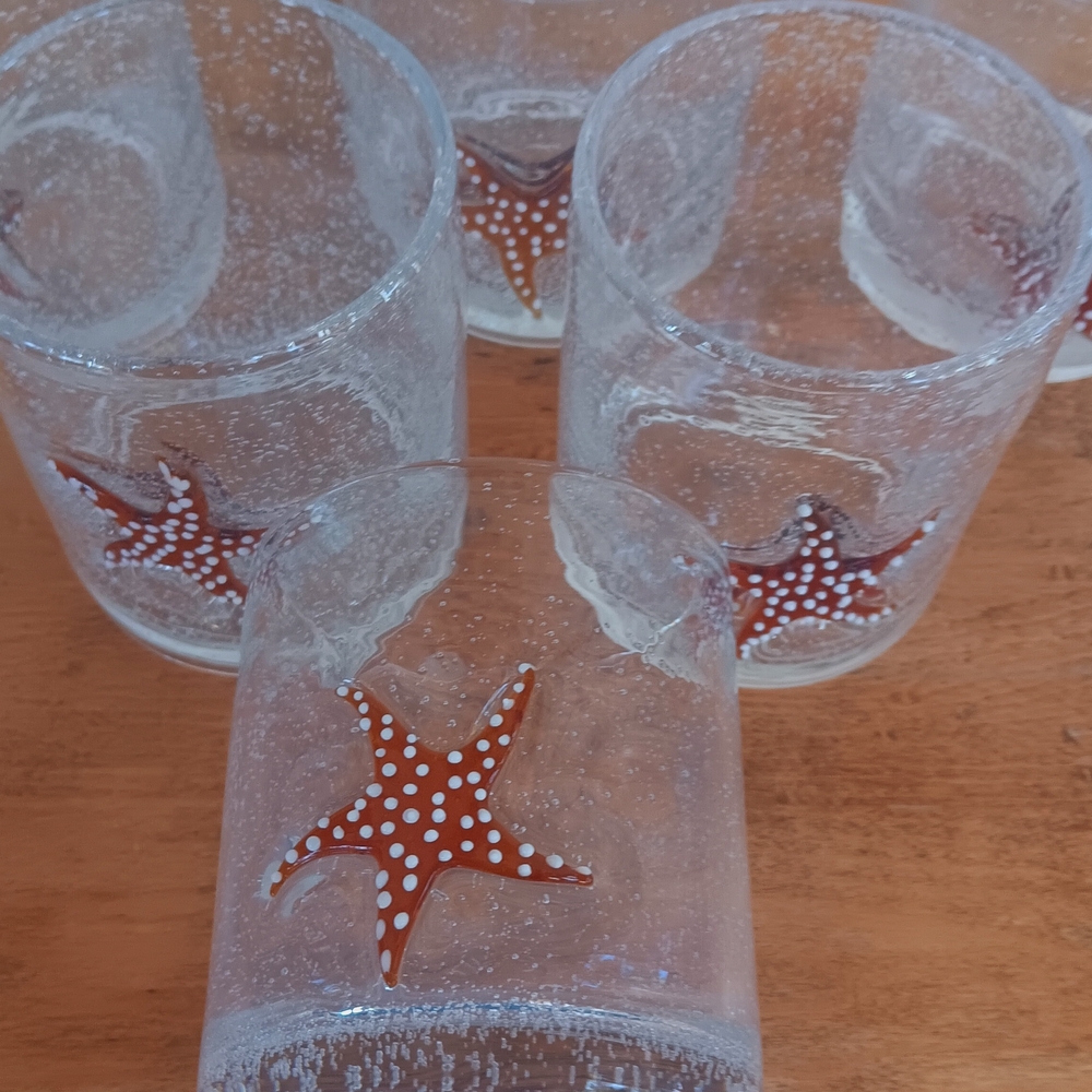 Starfish Handblown Lowball Tumbler Set Of 6 - Picture 7 of 7